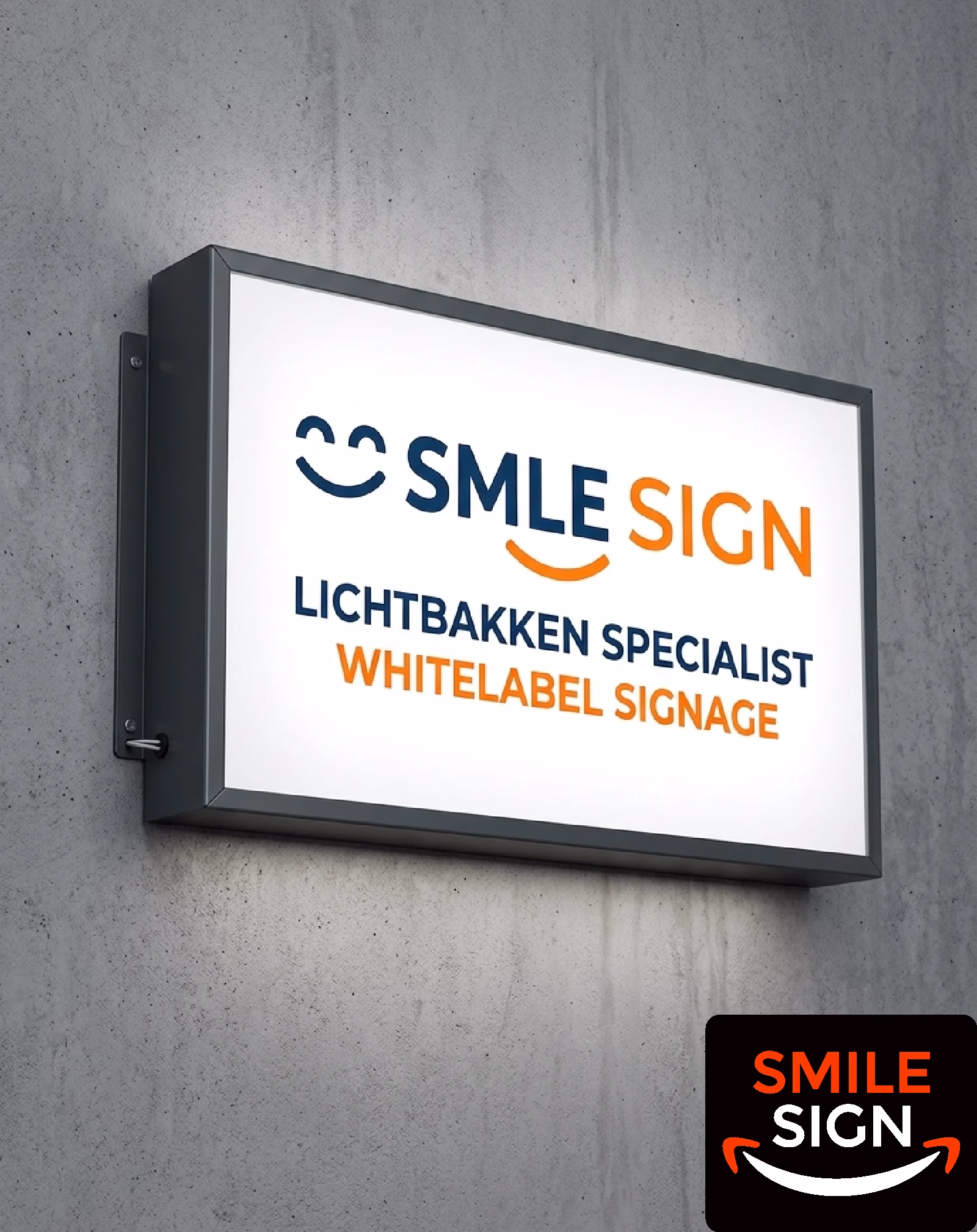 B2B single-sided illuminated LED lightbox wall mount signboard by Smile Sign