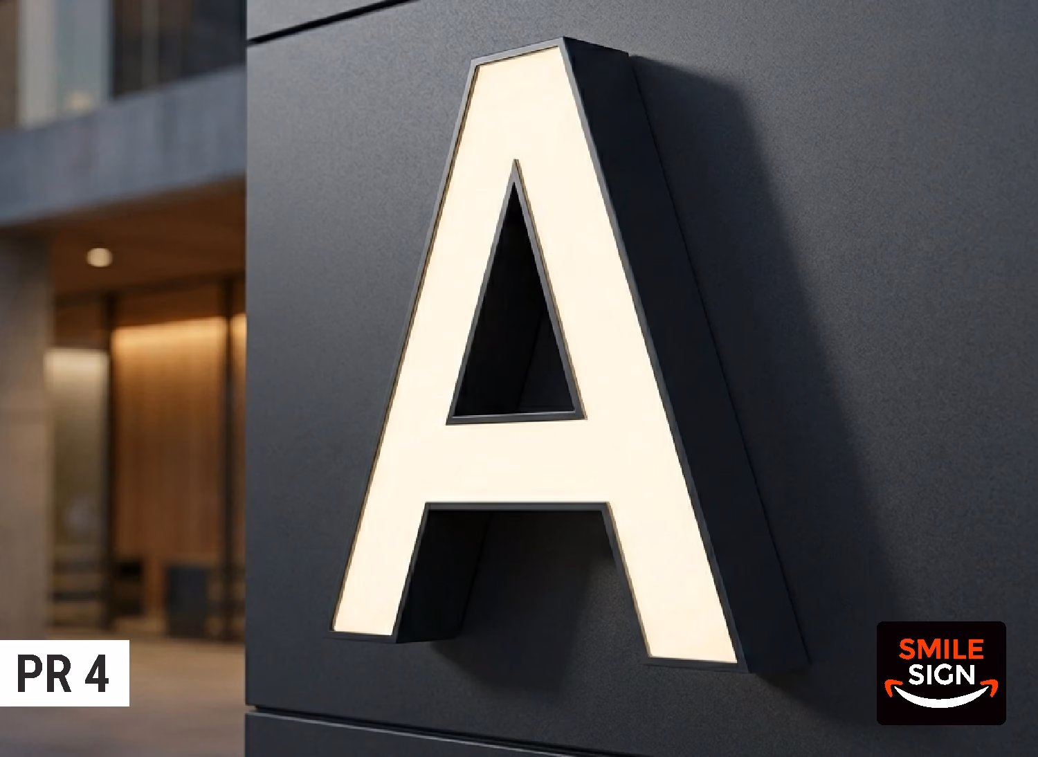 Profil 4 classic front-lit channel letters with durable aluminium side returns and an acrylic face with trim cap, wholesale manufactured by SMILE SIGN.