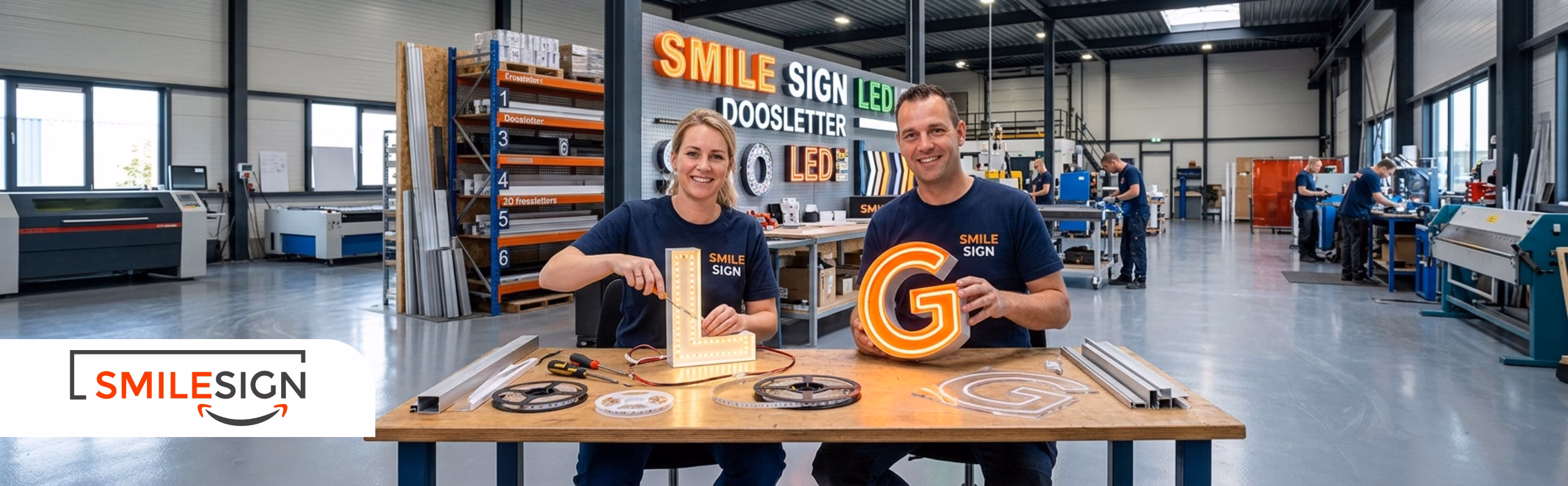LED doosletter modellen en profielen productie SMILE SIGN fabrikant