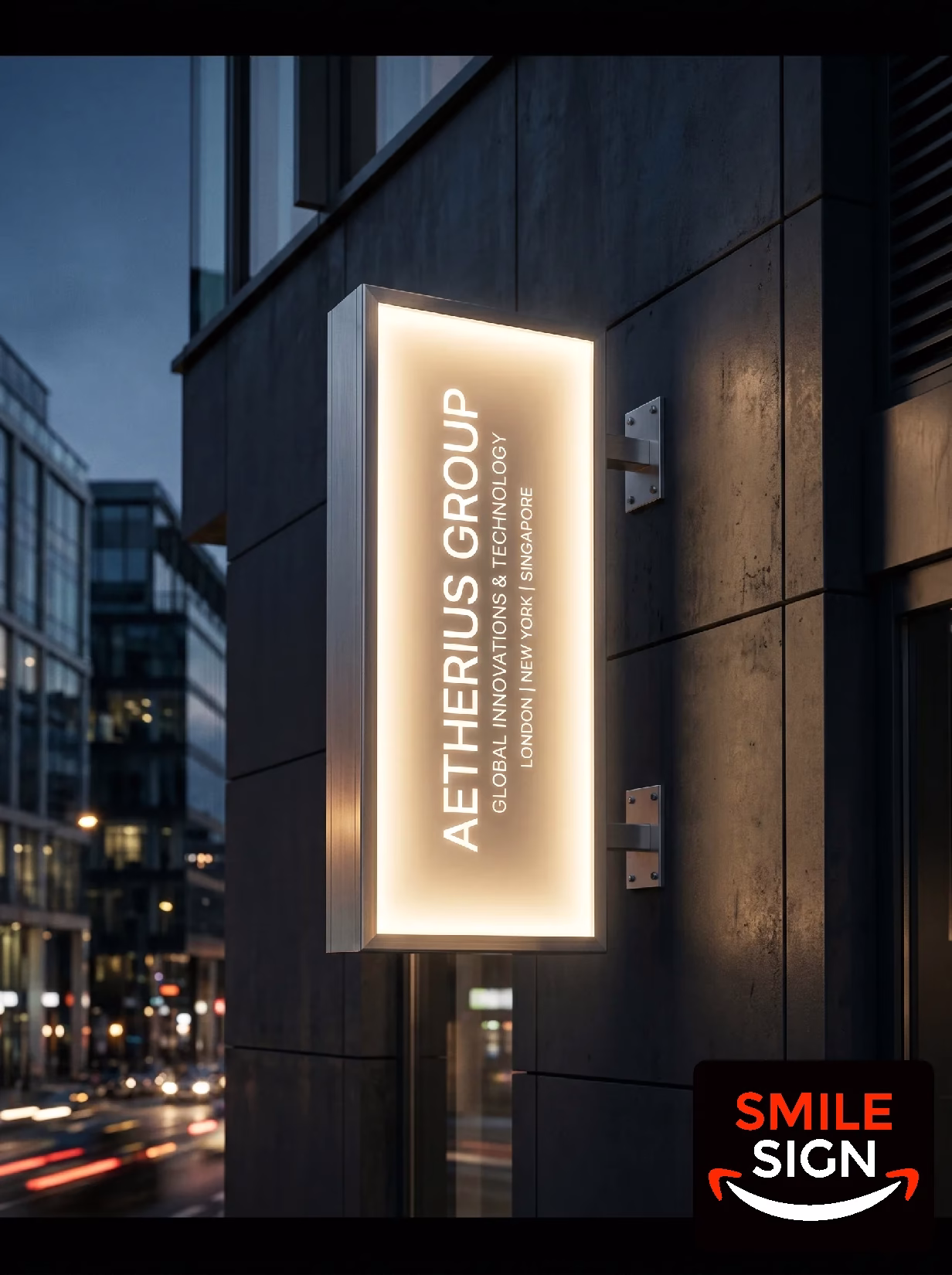 Dubbelzijdige LED lichtbakken en profiel gevelreclame